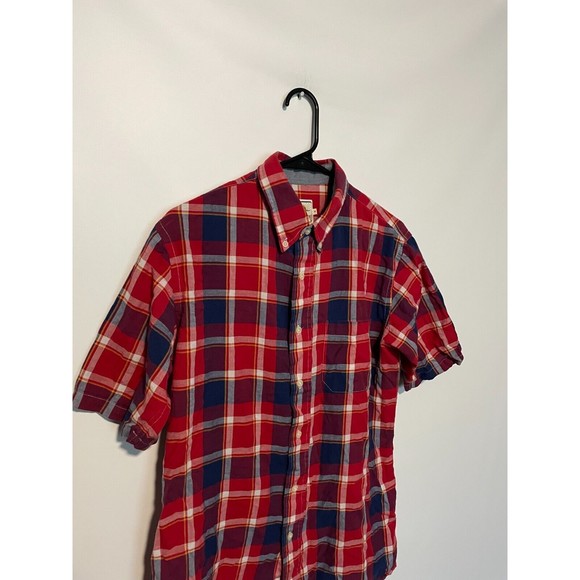 Pendleton Surf Pendleton Indian Madras Shirt Mens Medium Red Plaid Short Sleeve - Picture 2 of 9